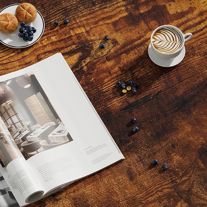 Coffee Table, 2 Tier Coffee Tables for Living Room, Round Coffee Table with Storage, Floor Table for Bedroom, Home Office, Rustic Brown (27.6" D x 17.7" H)