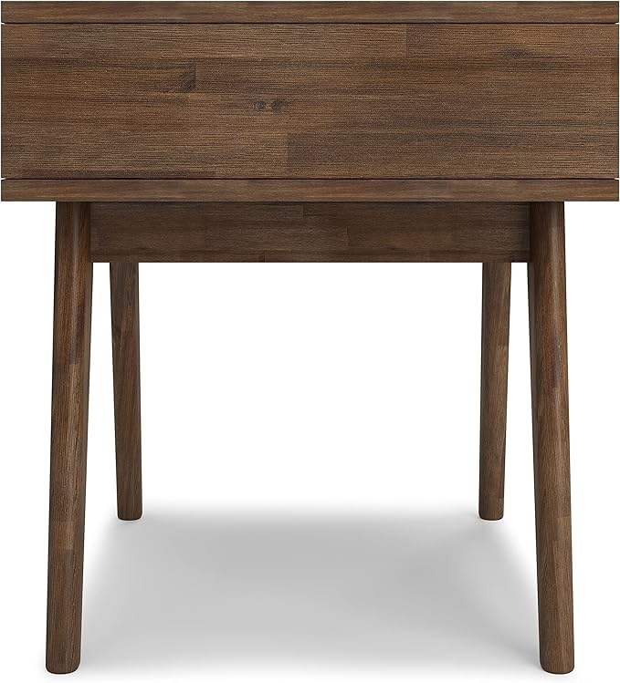 SIMPLIHOME Clarkson SOLID ACACIA WOOD 22 Inch Wide Rectangle Contemporary End Table in Rustic Natural Aged Brown, For the Living Room and Bedroom