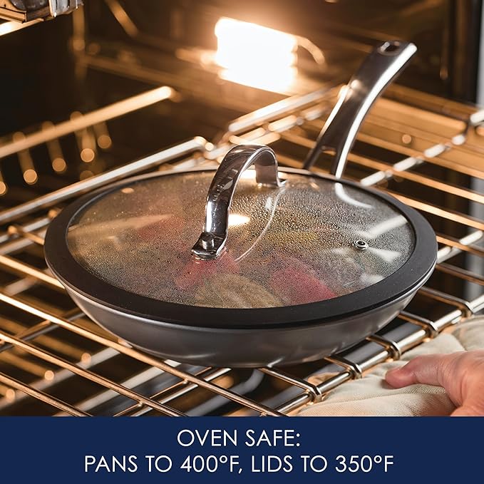 Rachael Ray Cook + Create Hard Anodized Nonstick Cookware/Pots and Pan Set, 10 Piece - Black