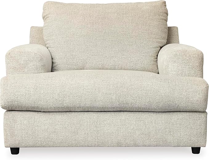 Signature Design by Ashley Soletren Contemporary Chenille Chair and a Half, Off-White
