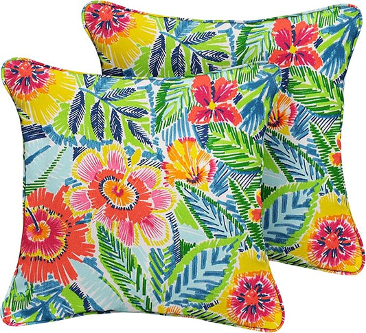 Sorra Home Pensacola Multi Outdoor/Indoor Pillow Set of Two 20in x 20in x 6in