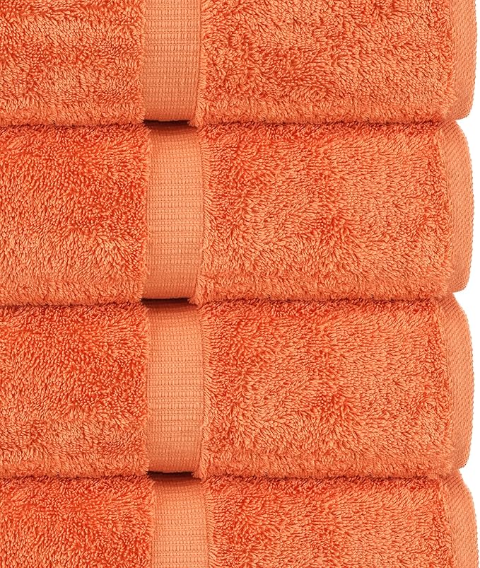 Chakir Turkish Linens | Hotel & Spa Quality 100% Cotton Premium Turkish Towels | Soft & Absorbent (8-Piece Towel Sets, Coral)