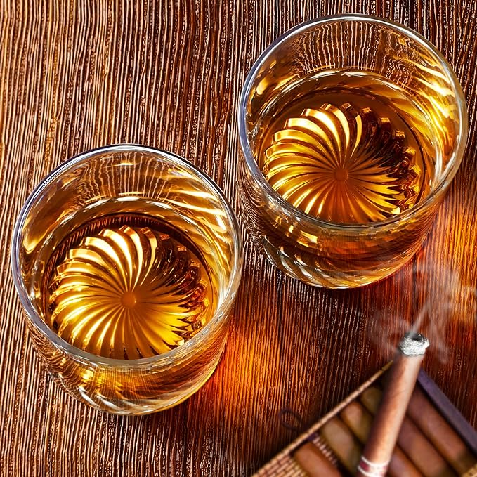 Whiskey Glasses Old Fashioned Glasses Set of 4 12oz Rocks Glasses Gift for Men Women Drinking Bourbon Scotch Cocktails Rum Cognac Vodka at Home Bar