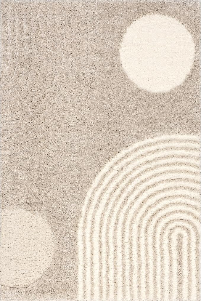 nuLOOM Gloria Abstract Shag Area Rug, 8'10" x 12', Light Brown