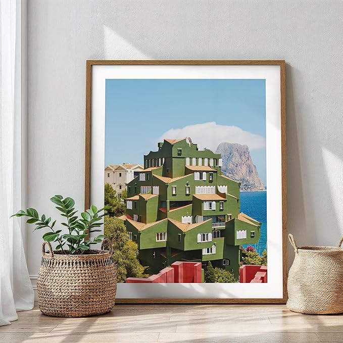 Axeman 28x34 Frame | Solid Oak Wood 28x34 Poster Frame With Mat for 24x30 | 34x28 Wood Picture Frame | Tempered Glass and Hanging Hardware Included Home Wall Decor Art Hanging Frame | Walnut