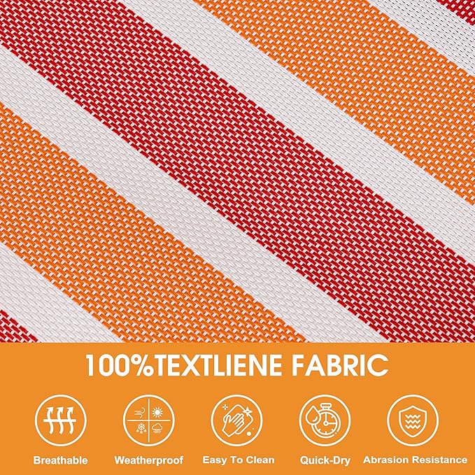 Lazy Daze Hammocks Quick Dry Hammock with Spreader Bar 2 Person Double Hammock with Chains Outdoor Outside Patio Poolside Backyard Beach 450 lbs Capacity, Red Stripes