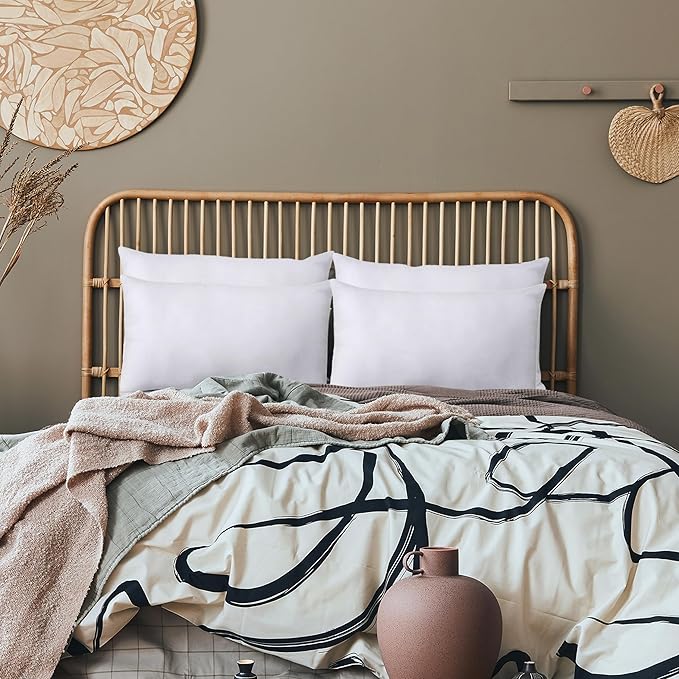 Utopia Bedding Throw Pillows (Set of 4, White), 16 x 26 Inches Pillows for Sofa, Bed and Couch Decorative Stuffer Pillow