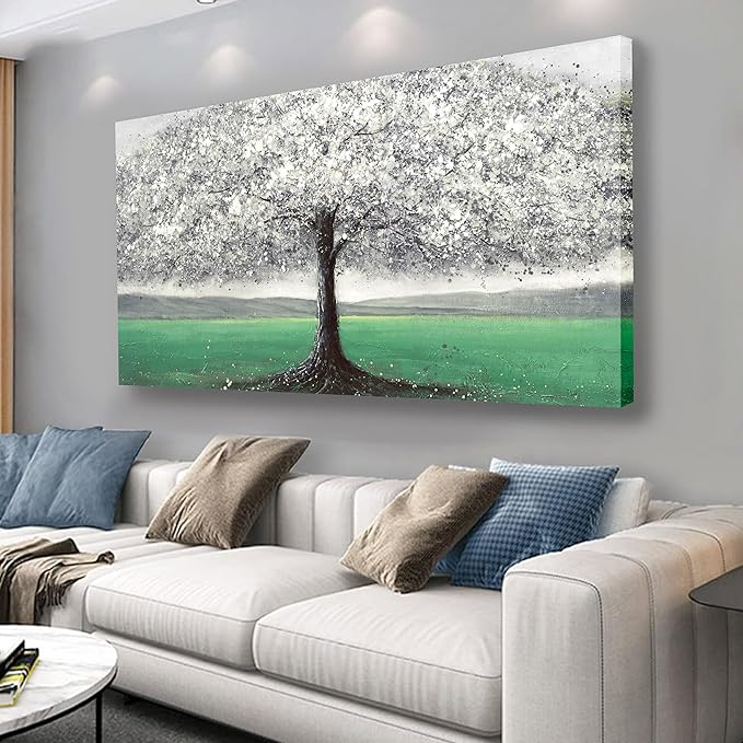 Belmrxne Tree of Life Wall Decor Black and White Wall Decor Abstract Scenic Canvas Painting Aesthetic Artwork for Living Room Bedroom Dining Room Office Home Decor 24x48 Inch