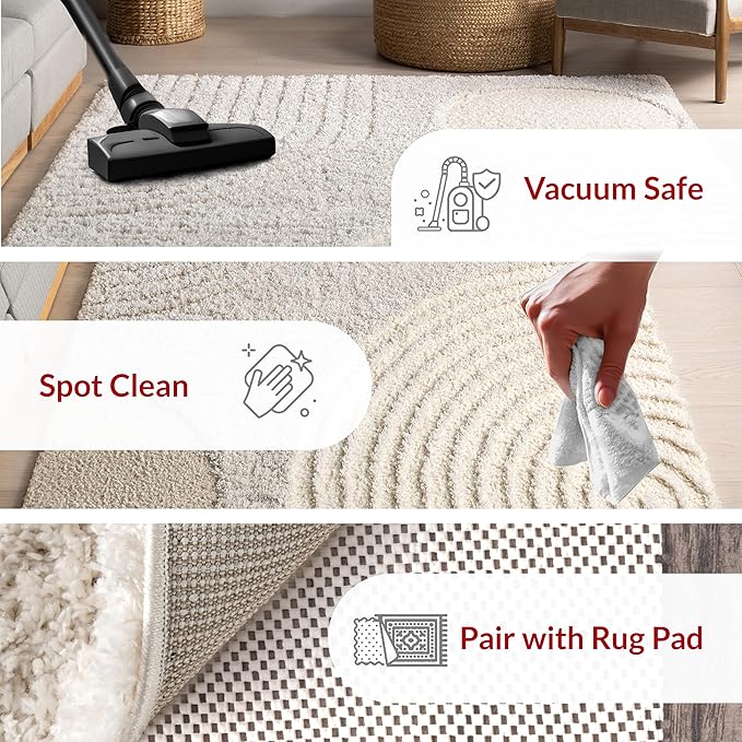 nuLOOM Gloria Abstract Shag Area Rug, 10x14, Beige