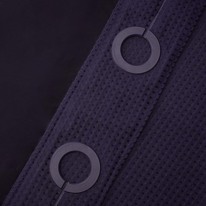 River Dream Heavyweight No Hooks Required Dotted Waffle Weave Shower Curtain with Snap in Liner - 71W x 74H,Hotel Grade,Spa Like Bath Curtain,Regal Purple