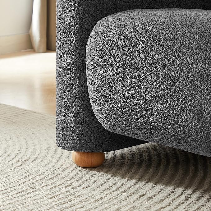 40" Modern Accent Chair Reading Chair Oversized Barrel Chairs for Living Room Bedroom Apartment .(Dark Grey)