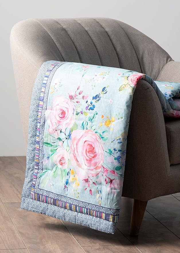 Maison d' Hermine Throw Blanket for Couch Lightweight Soft Warm Breathable Cotton Throw Blankets for Bed Girls Boys Women Men Gifts Sofa Travel Living Room Chair Bedding (60"x80", Sweet Rose Lavender)