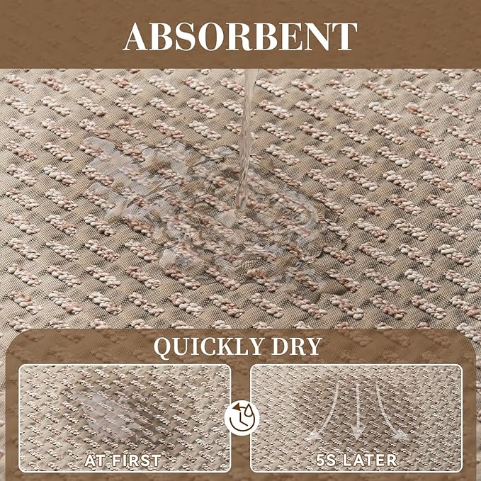 RESARE Non Slip Bath Mat - Machine Washable Bathroom Rugs, Super Absorbent Bath Mat Quick Dry Bathroom Mat, Bath Rugs Ultra Soft Rugs for Bathroom Floor, 20"x32" Beige