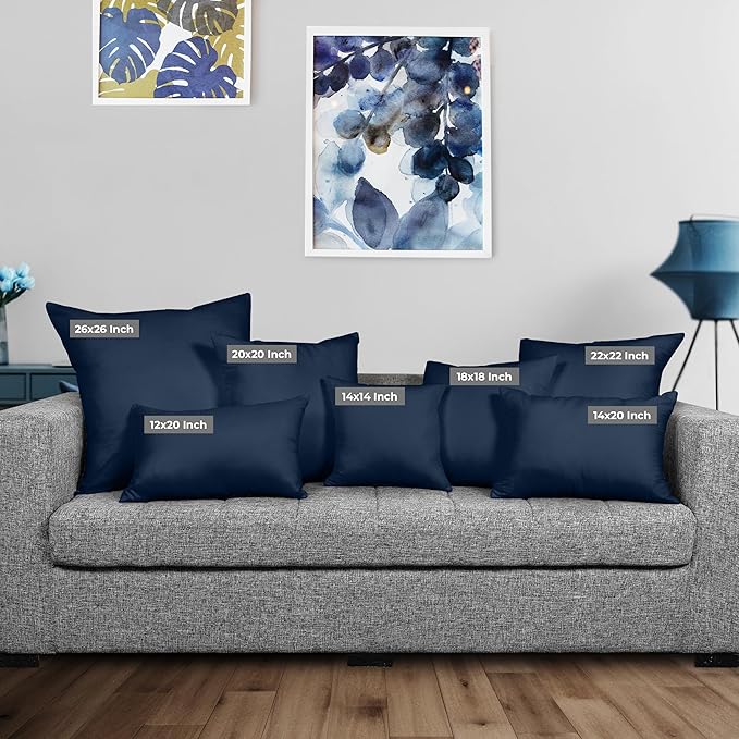 Utopia Bedding Throw Pillows Insert (Pack of 2, Navy) - 18 x 18 Inches Bed and Couch Pillows - Indoor Decorative Pillow