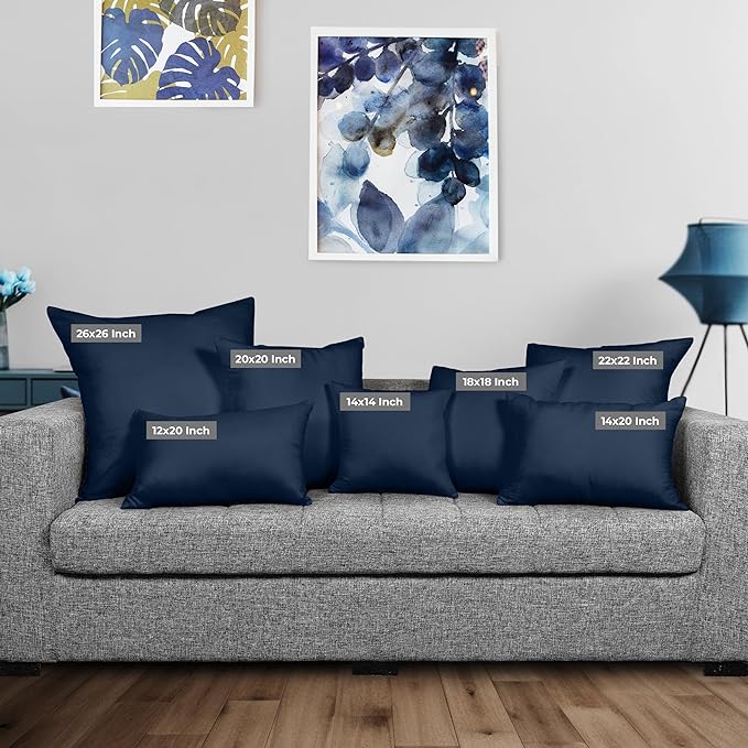 Utopia Bedding Throw Pillows Insert (Pack of 2, Navy) - 26 x 26 Inches Bed and Couch Pillows - Indoor Decorative Pillow