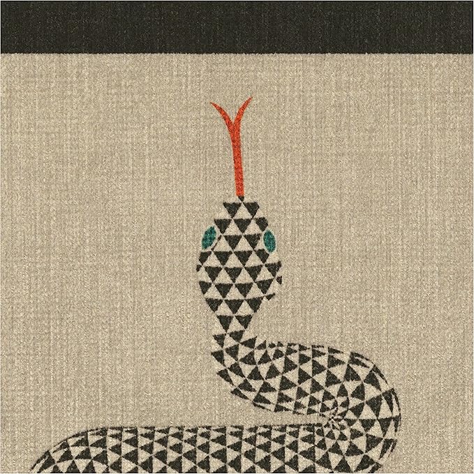 RUGGABLE x Jonathan Adler Machine Washable Modern Area Rug – Venom Neutral 8 ft Round, Stain-Resistant, Non-Slip – Large Rugs for Living Room, Bedroom, Hallway, Entryway & Office–with Cushioned Pad