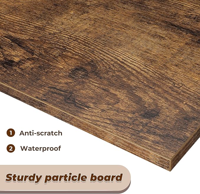 SUPERJARE TV Stand for 55 Inch TV, Entertainment Center with Adjustable Shelf, 2 Cabinets, TV Console Table, Media Console, Solid Wood Feet, Cord Holes, for Living Room, Bedroom, Rustic Brown