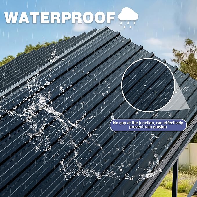 JY QAQA 20 x 20 FT Metal Carport Kits with Galvanized Steel Roof, Heavy Duty Metal Carport Canopy, Outdoor Car Tent Garage Shelter for Car, SUV, Truck and Boats