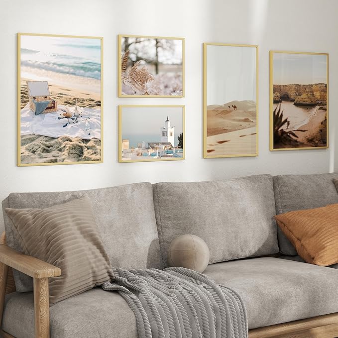 20x27 Metal Picture Frame - Gold Aluminum Picture Frames with Real Glass, Wall Mounting Horizontally or Vertically, Diploma, Certificates and Decor for Wall Gallery 27x20 Frame, Gold