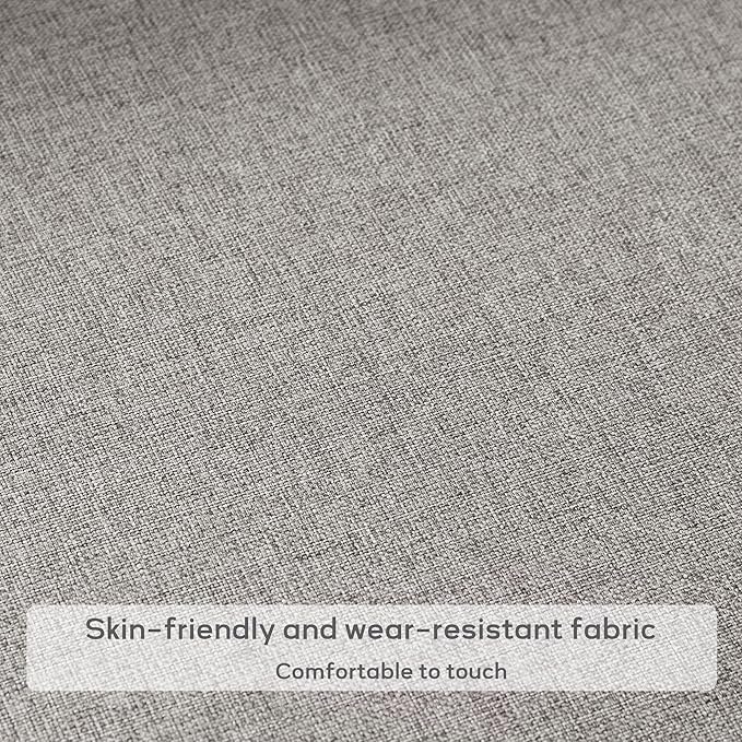 High Back Living Room Chairs, Fabric Accent Chair, Comfy Upholstered Armchair with Wooden Legs for Living Room, Bedroom, Apartment (2, Grey)