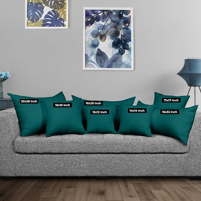 Utopia Bedding Throw Pillows Insert (Pack of 2, Dark Teal) - 16 x 16 Inches Bed and Couch Pillows - Indoor Decorative Pillow