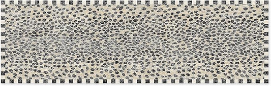 MACKENZIE-CHILDS Washable Rug, Decorative Indoor Rug, 2'6" x 8', Snow Leopard