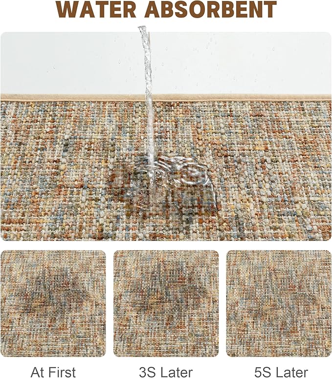 YIHOUSE Bathroom Rugs Sets 2 Pieces, Ultra Thin Non Slip Washable Bath Mat Sets, Absorbent Quick Dry Bath Mats for Bathroom Floor, Yellow