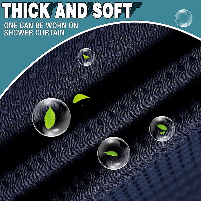 Conbo Mio No Hook Waffle Weave Shower Curtain with Snap in Liner Set, Hotel Luxury Black Shower Curtains for Bathroom with See Through Top Window, Waterproof, Washable 71W x 74H