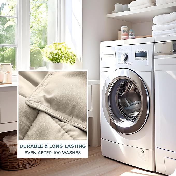 Bare Home Comforter Set - King/California King Size - Ultra-Soft - Goose Down Alternative - Premium 1800 Series - All Season Warmth (Sand)