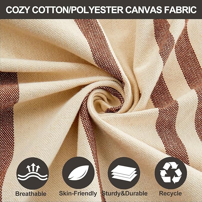 Brazilian Double Hammock with Tree Straps,Extra Large 94x63IN,2 Persons Hammock for Backyard Patio Outdoor and Indoor,450lbs Weight Capacity,Soft Woven Cotton Fabric - Beige Brown Stripe