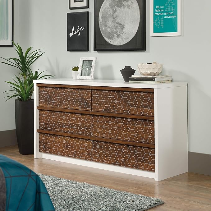 Sauder Harvey Park 6 Drawer Dresser for Bedroom Wooden Dressers & Chest of Drawers, in Soft White