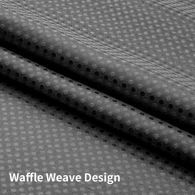 Colorful Star No Hook Shower Curtain with Snap in Fabric Liner, Waffle Heavy Duty Thick Shower Curtains with Mesh Top Window, Hotel Style Waterproof Bathroom Curtain Set, 72'' x 87'', Charcoal Grey