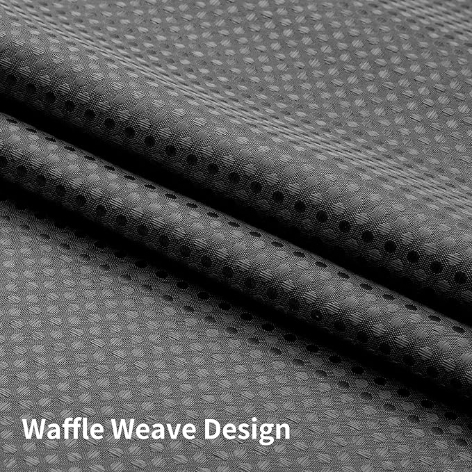 Colorful Star No Hook Shower Curtain with Snap in Fabric Liner, Waffle Heavy Duty Thick Shower Curtains with Mesh Top Window, Hotel Style Waterproof Bathroom Curtain Set, 72'' x 81'', Charcoal Grey
