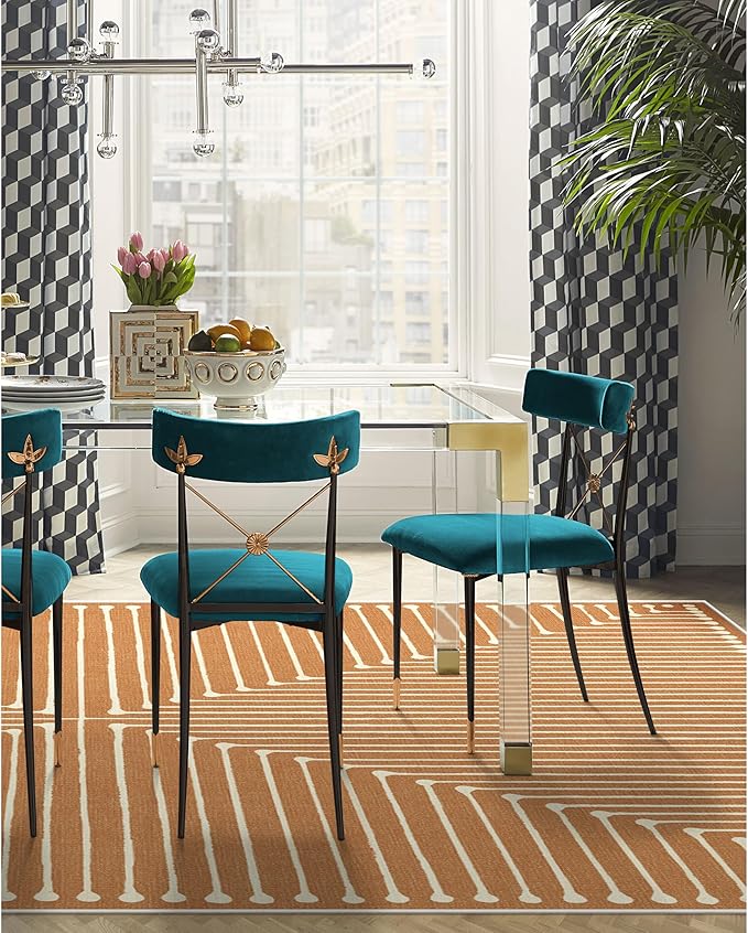 RUGGABLE x Jonathan Adler Machine Washable Modern Area Rug – Inkdrop Copper 10x14, Stain-Resistant, Non-Slip – Large Rugs for Living Room, Bedroom, Hallway, Entryway & Office–with Cushioned Pad