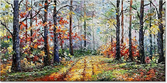 Art Forest Landscape Oil Painting Modern Abstract Art Wall Decoration 30x60 inches