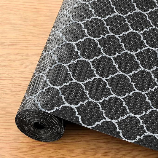 Cooyes Shelf Liner for Kitchen Cabinets – Non-Adhesive Waterproof Drawer Liner – Durable EVA Material Easy-to-Cut Shelf Paper for Refrigerator, Cupboard, Dresser with Modern Pattern