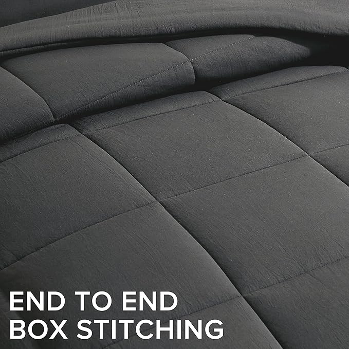 UGG Leonora Comforter Set with 2 Pillow Shams Lightweight Down Alternative Blanket Reversible Cozy Warm All Season Washable and Hypoallergenic Bedding Set, King, Charcoal Grey