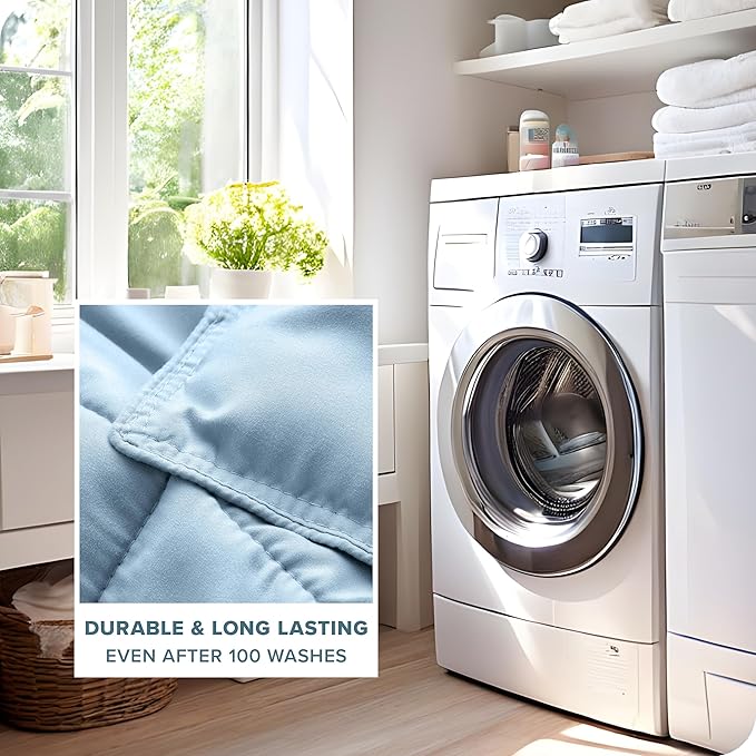 Bare Home Comforter Set - Full Size - Ultra-Soft - Goose Down Alternative - Premium 1800 Series - All Season Warmth (Full, Light Blue)