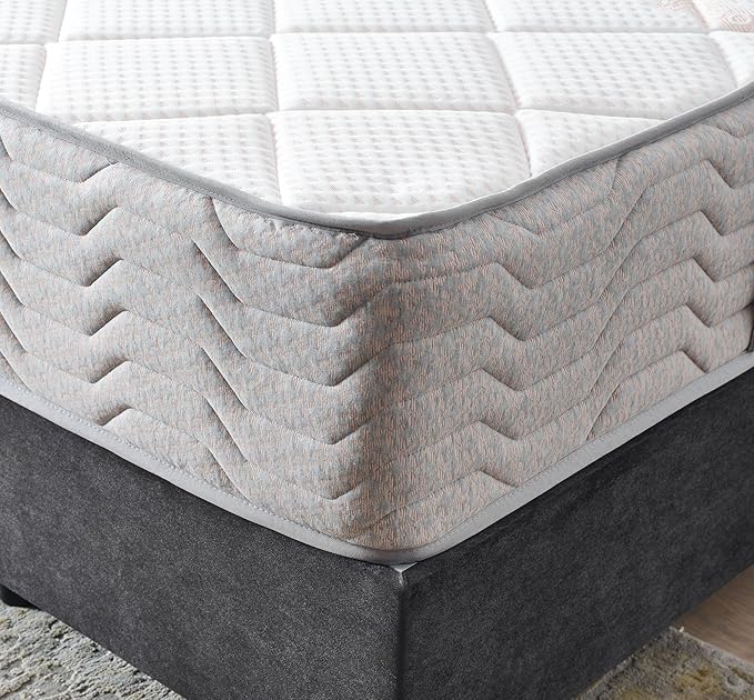 Ottomanson Full 12” Hybrid Mattress - Rock Salt Infused Quilted Cover - Made in USA - Medium-Firm Support - Individually Pocketed Coils & CertiPUR-US Foam - Fiberglass-Free - Bed in a Box