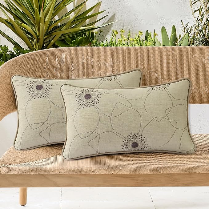 Outdoor Sunbrella Decorative Pillows Pack of 4, 20" x 12" Outdoor Pillow Set for Couch Bed Throw Patio Sofa, Allure Dusk