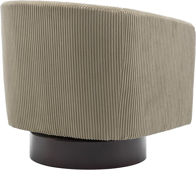 UIXE Swivel Accent Chair, Upholstered Corduroy Barrel Chair for Living Room, Small Single Sofa Bedroom Reading Seat, Camel