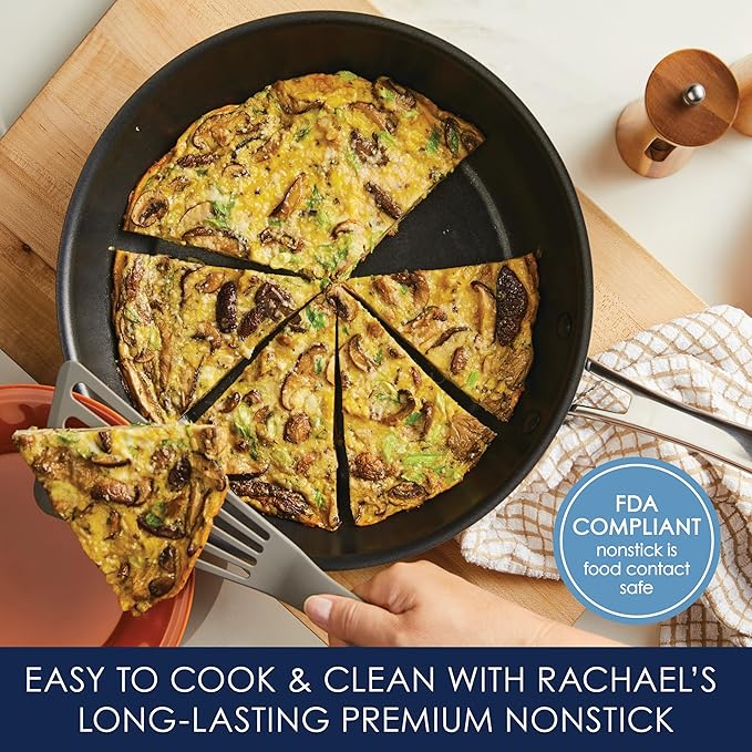 Rachael Ray Cook + Create Hard Anodized Nonstick Frying Pan/Skillet, 12.5 Inch - Black