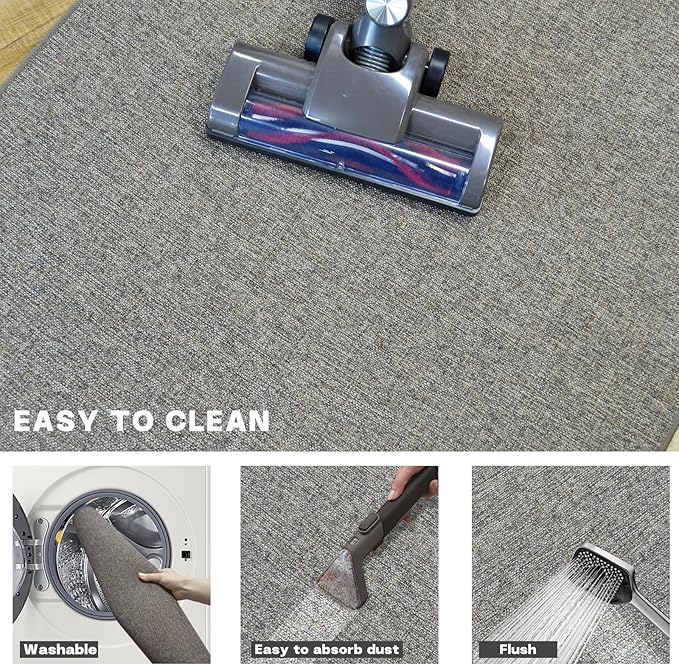 Yancorp Ultra Thin Bath Mat & Rug 24"x 35", Rubber Backed Non-Slip Bathroom Mats, Quick Dry Shower Rugs Under Door, Super Absorbent Floor Mats for Bathroom Sink & Shower Brown