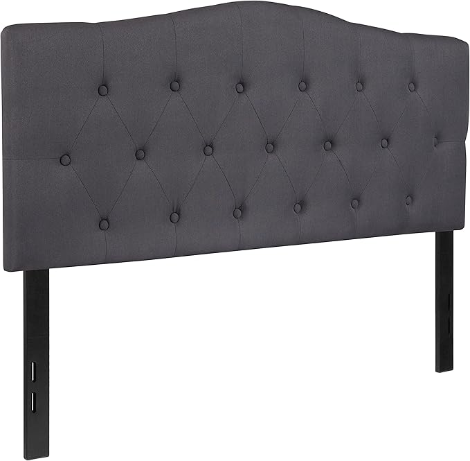 Flash Furniture Cambridge Tufted Upholstered Full Size Headboard in Dark Gray Fabric