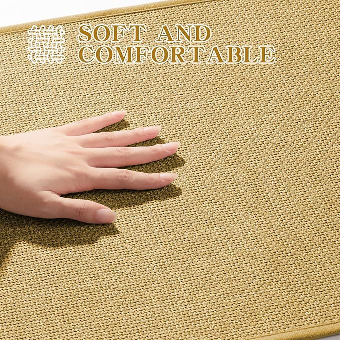 chakme Bathroom Rugs Mat 59x17, Ultra Thin Non Slip Bath Mats Runner Quick Dry Absorbent Bath Mat for Bathroom Floor, (Yellow, 59"x17")