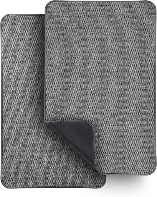 Bath Mat,Ultra Thin Bathroom Rugs,Rubber Bath Mats for Bathroom,No Slip Bath Rugs,Quick Dry,Machine Washable,Low Pile,Absorbent,Shower Outside,Sink,Home Decor Accessories.Dark Grey,1'5"x2'3"(2 Pack)