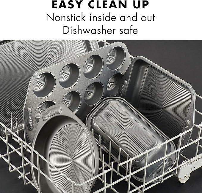 Circulon Nonstick Bakeware, Nonstick Cookie Sheet/Baking Sheet - 11 Inch x 17 Inch, Dark Gray (Pack of 2)