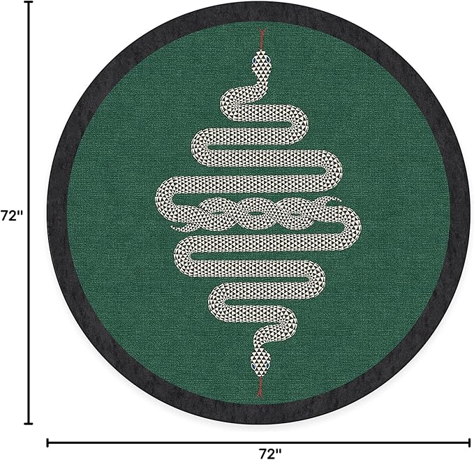 RUGGABLE x Jonathan Adler Machine Washable Modern Area Rug – Venom Emerald 6 ft Round, Stain-Resistant, Non-Slip – Medium Rugs for Living Room, Bedroom, Hallway, Entryway & Office–with Standard Pad