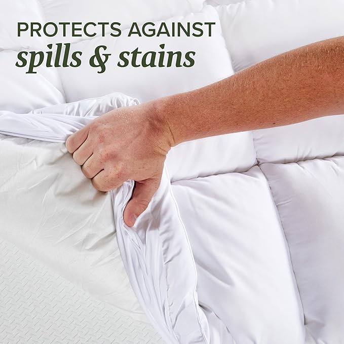 Beckham Hotel Collection Twin XL Size Hybrid Mattress Protector & Pad - Extra Padded, Thick, Plush, & Fitted Mattress Topper for Bed - Quilted Pillow Top Mattress Cover