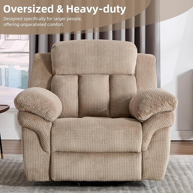 CANMOV 46" Wide Oversize Power Lift Recliner Chair, Extra Large Electric Lift Recliners for Elderly Big, Stand Up Recliner Chair with Massage and Heat, USB and Type-C Ports, Light Brown